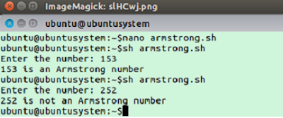 armstrong number in linux